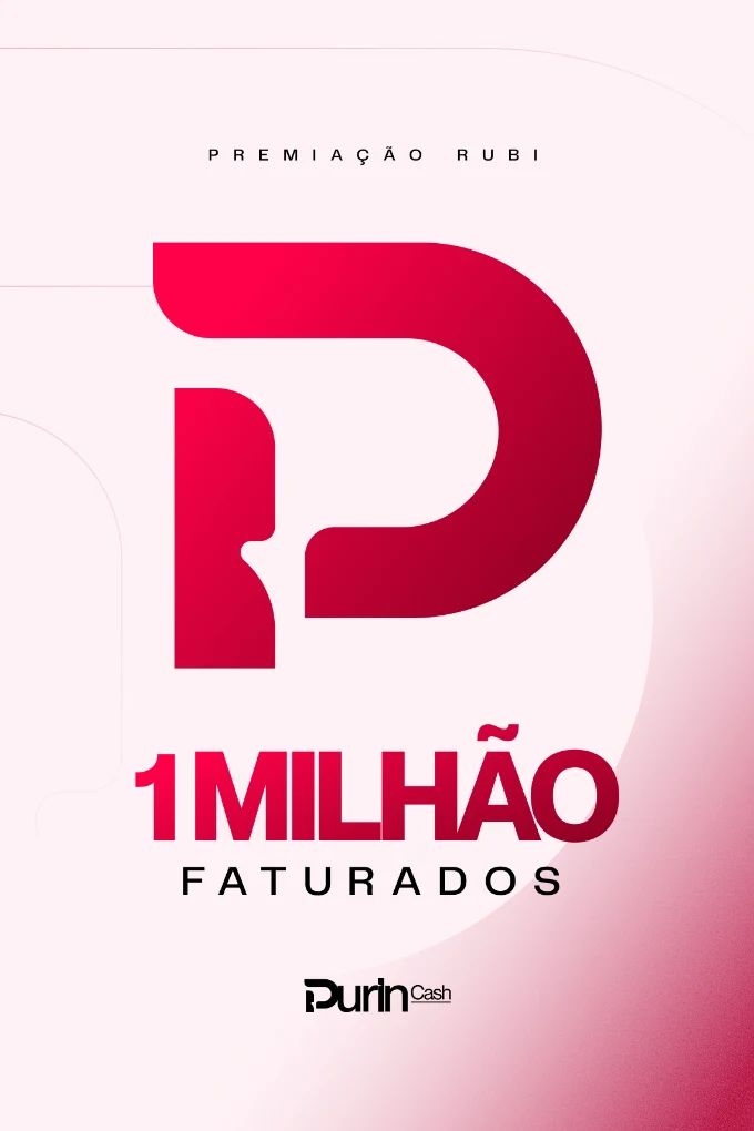Placa de premiação Rubi — 1 Milhão da PurinCash